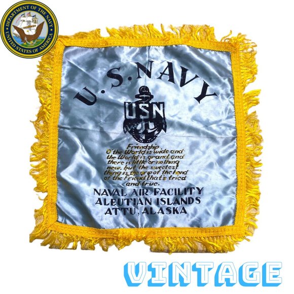 Gently Worn Vintage United States Navy Friendship Pillow Case Sham - Picture 1 of 12